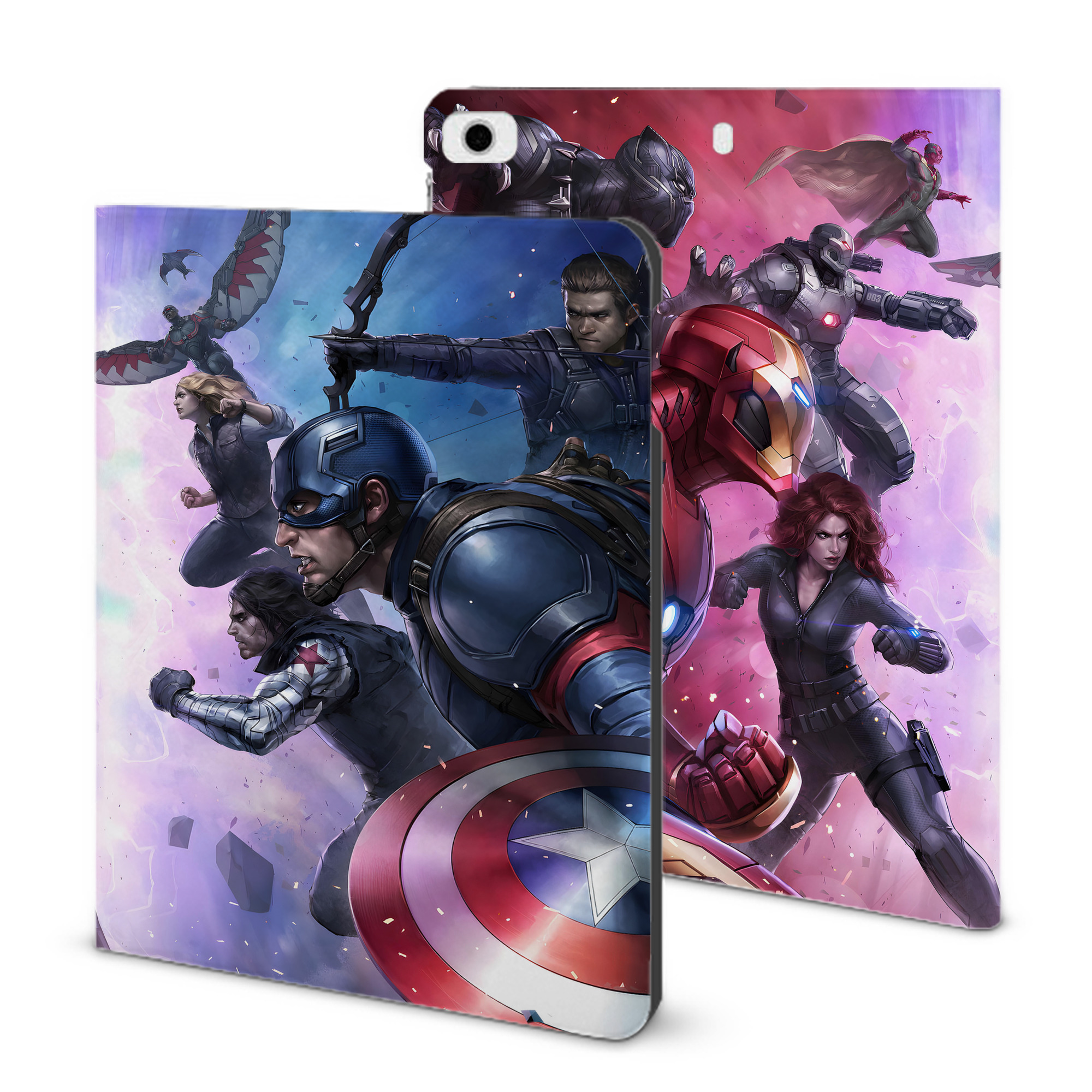 （画像用） アベンジャーズ The Avengers IPad ケース ブック型 PUレザー TPU 耐衝撃 軽量 薄型 ペン収納なし 全面保護 IPad 各モデル対応